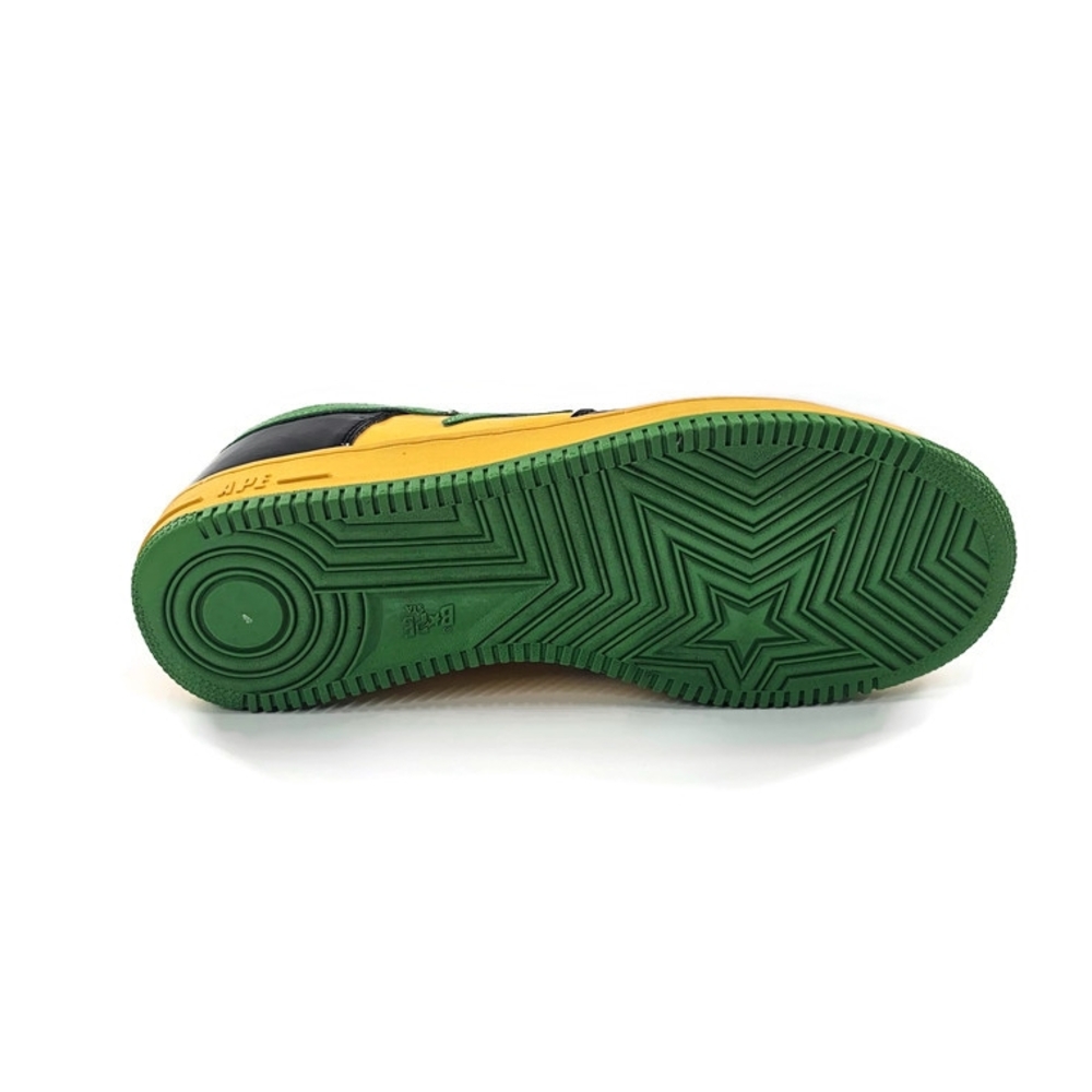 Bape Bapesta FS-001 Mens 13 A Bathing Ape STA Green and Yellow Star Sneakers - Picture 8 of 14